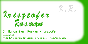 krisztofer rosman business card